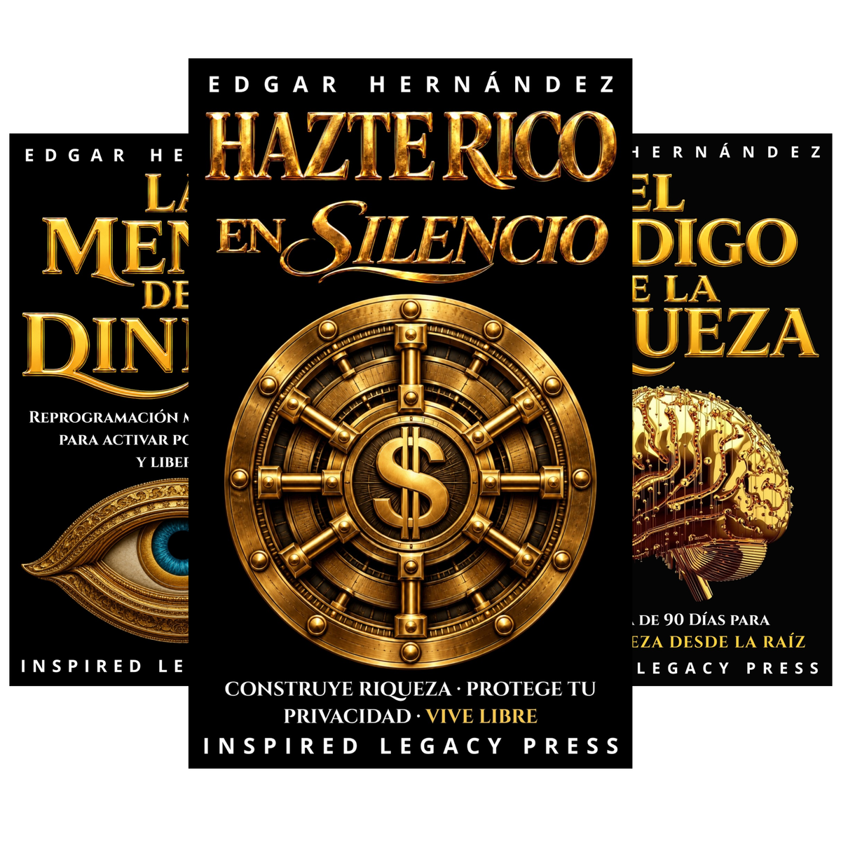 Serie Riqueza de Edgar Hernández, con Hazte Rico en Silencio como protagonista, La Mente del Dinero y El Código de la Riqueza.