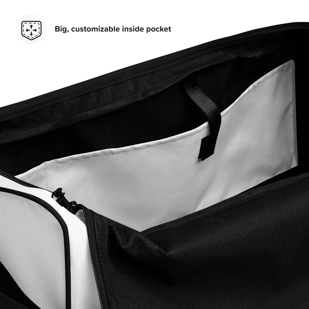 Large customizable inside pocket of the INSPIRED Duffle Bag