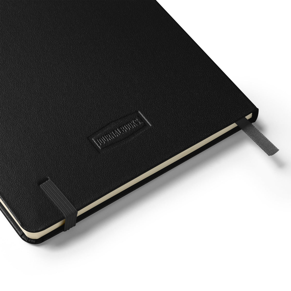 Inspired Legacy hardcover notebook back detail with elastic closure and ribbon marker
